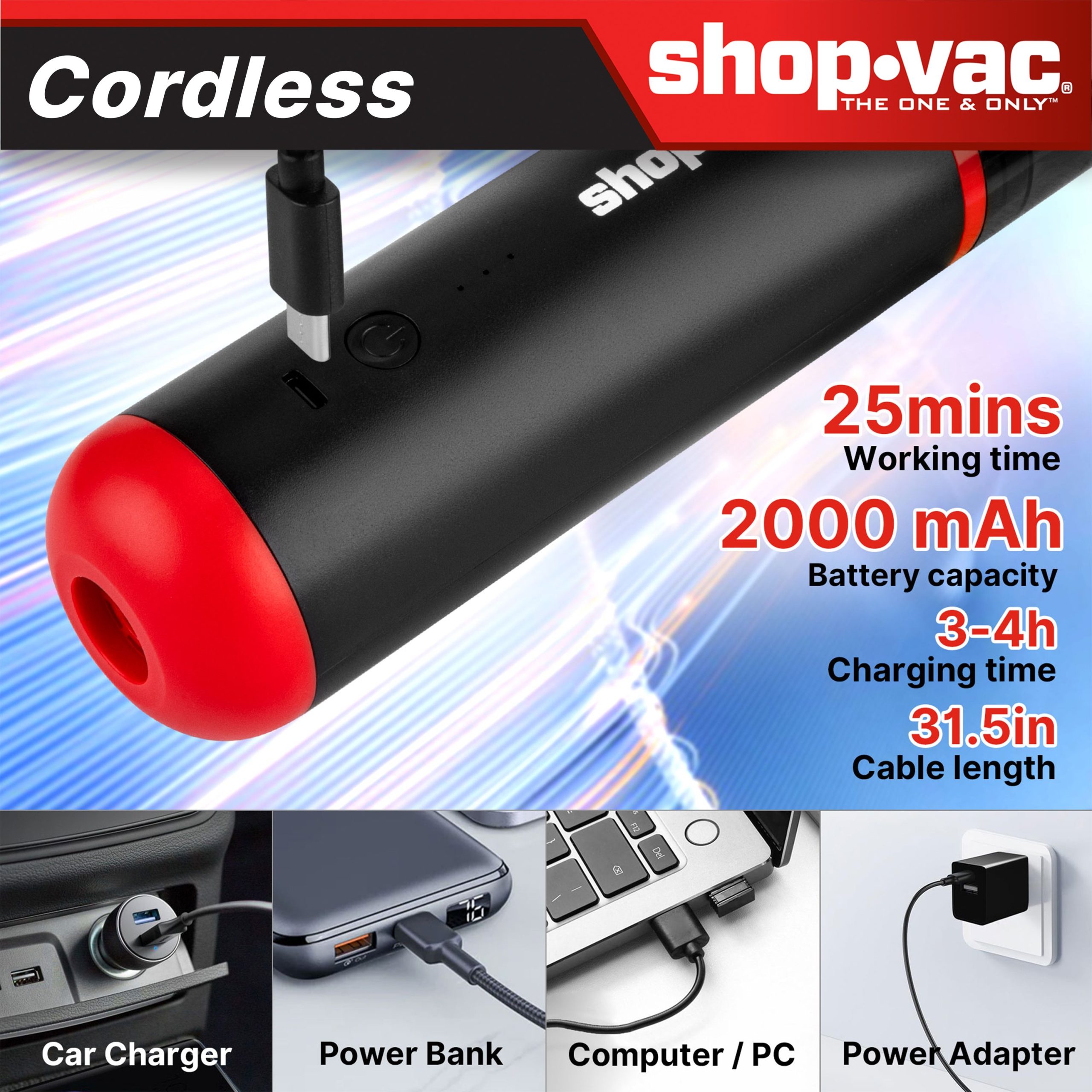 Shop-Vac® 2-in-1 Cordless Car Vacuum - Image 4